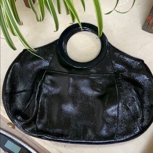 J Crew patent handbag